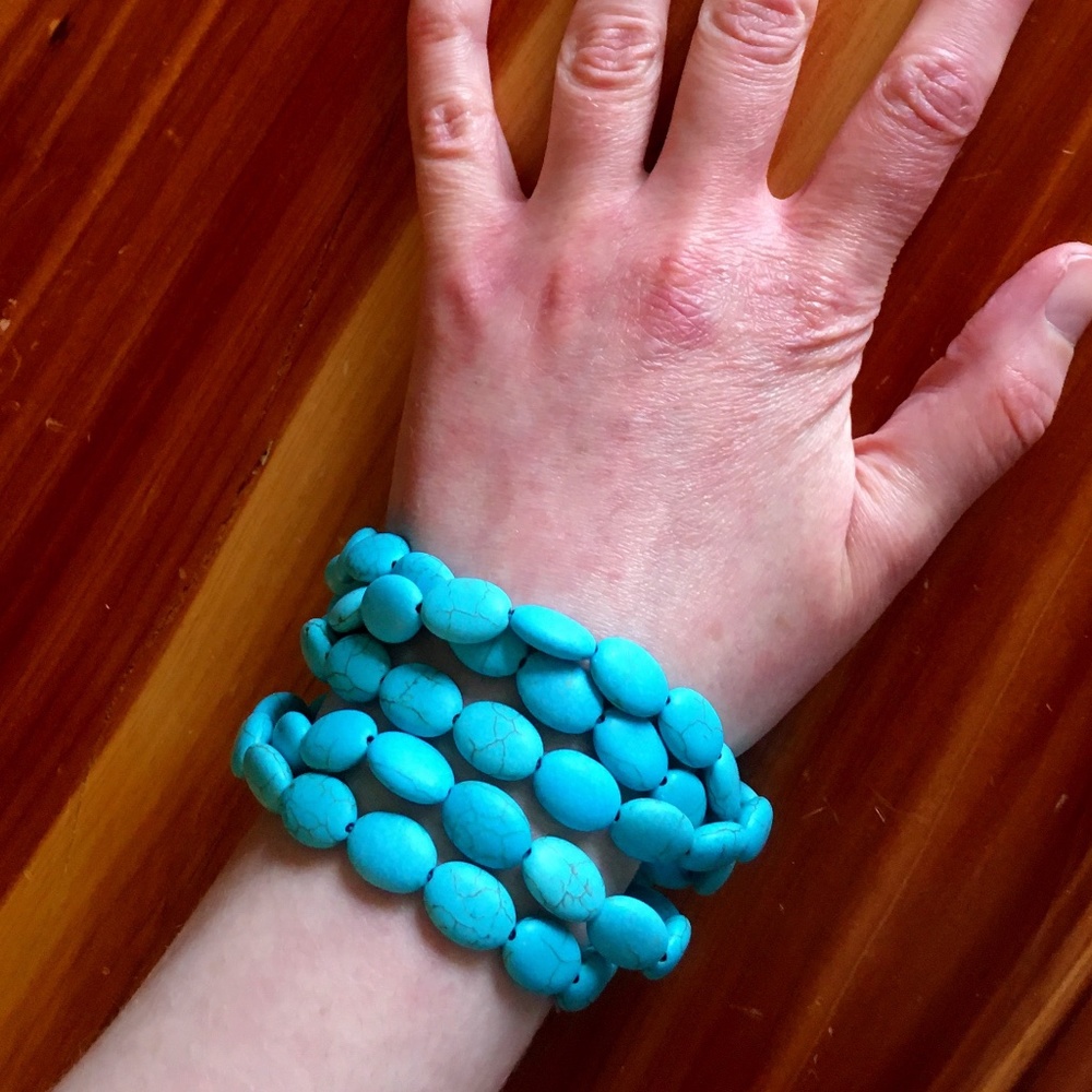 Boston Proper Boho Chunky Turquoise Bracelet NWOT